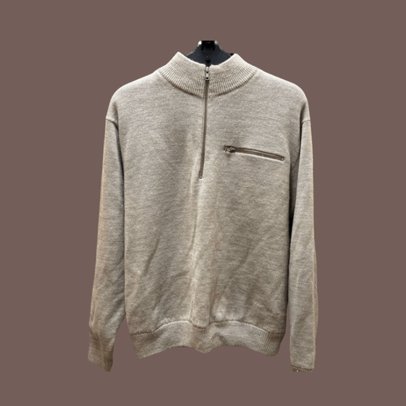 Cabela’s Half-Zip Sweater | Wool Blend Beige | Size L | Vintage - Picture 1 of 6